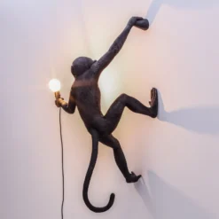 SELETTI Monkey Lamp koristeellinen seinävalaisin oikea musta