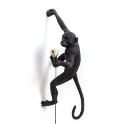 SELETTI Monkey Lamp koristeellinen seinävalaisin oikea musta