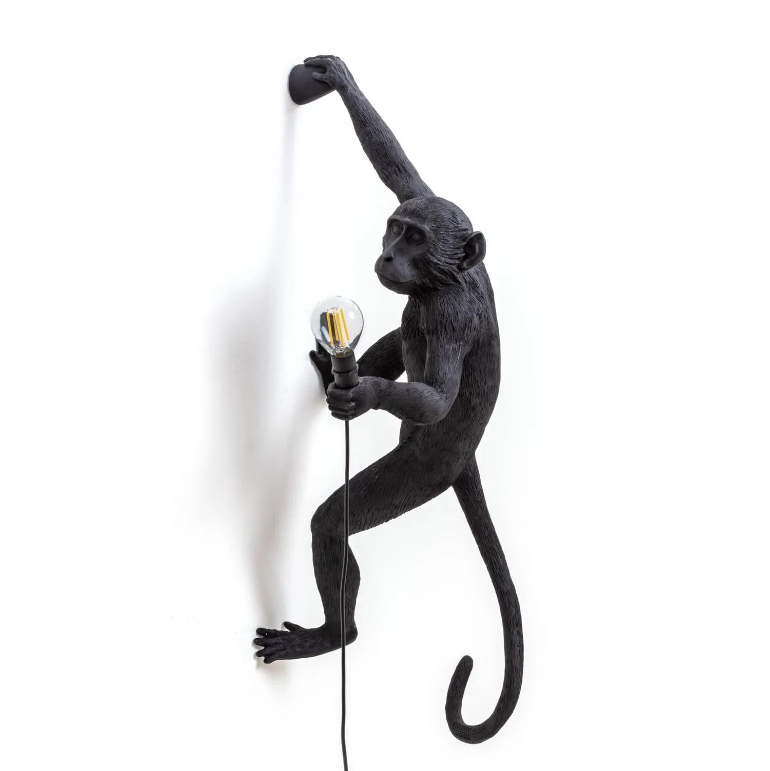 SELETTI Monkey Lamp koristeellinen seinävalaisin oikea musta