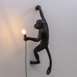 SELETTI Monkey Lamp koristeellinen seinävalaisin oikea musta