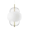 Shahin XL-riippuvalaisin, Ø 38 cm, 5-valo, valkoinen / kirkas, lasi