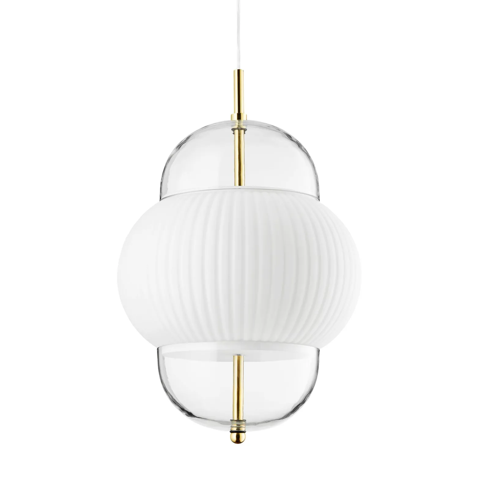 Shahin XL-riippuvalaisin, Ø 38 cm, 5-valo, valkoinen / kirkas, lasi