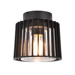SHYNE-ulkokattovalaisin, musta, 16 cm, metalli, IP54, E27