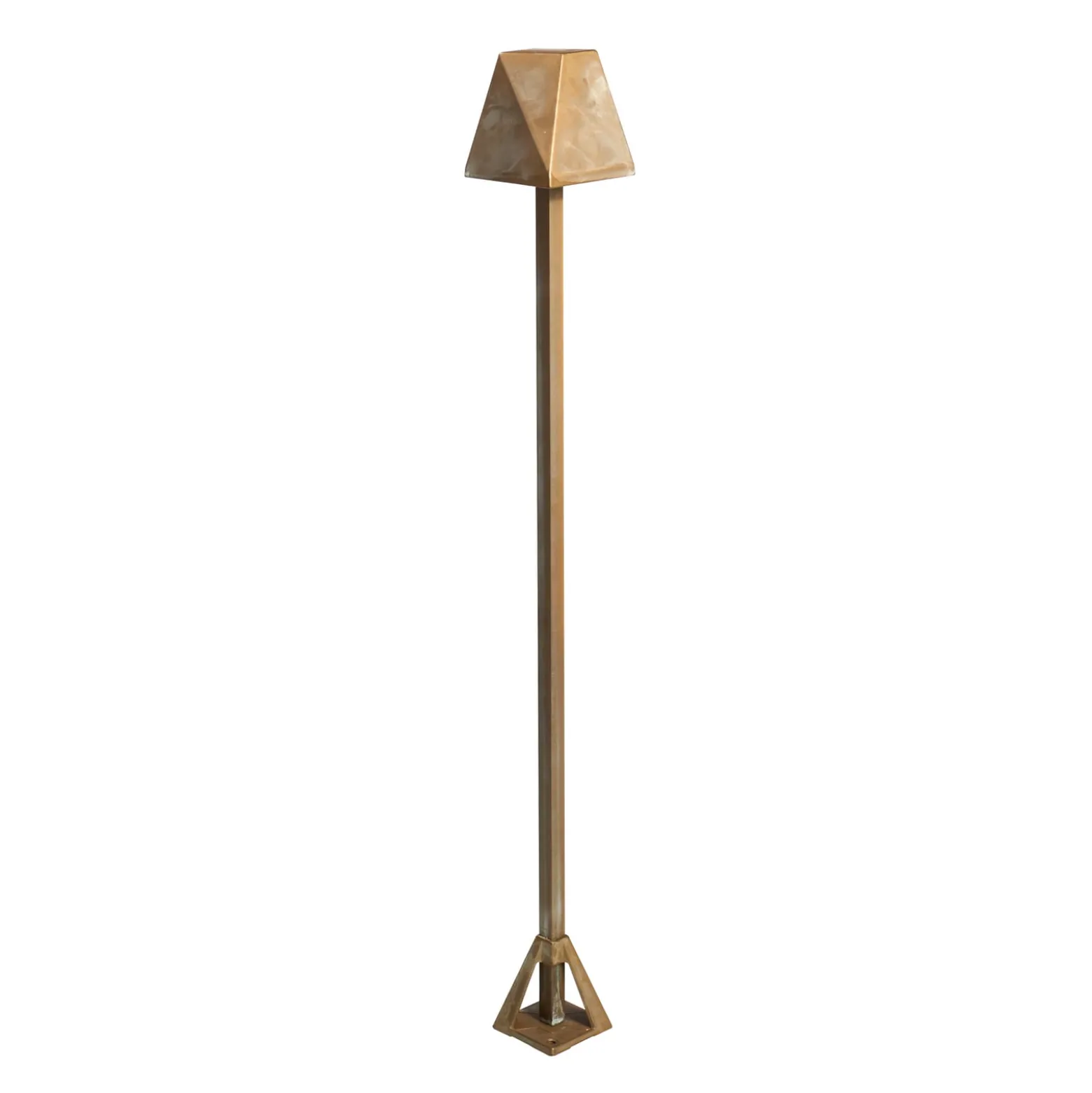 Silva Edge -LED-pylväsvalaisin, korkeus 80 cm, antiikkimessinki, IP65