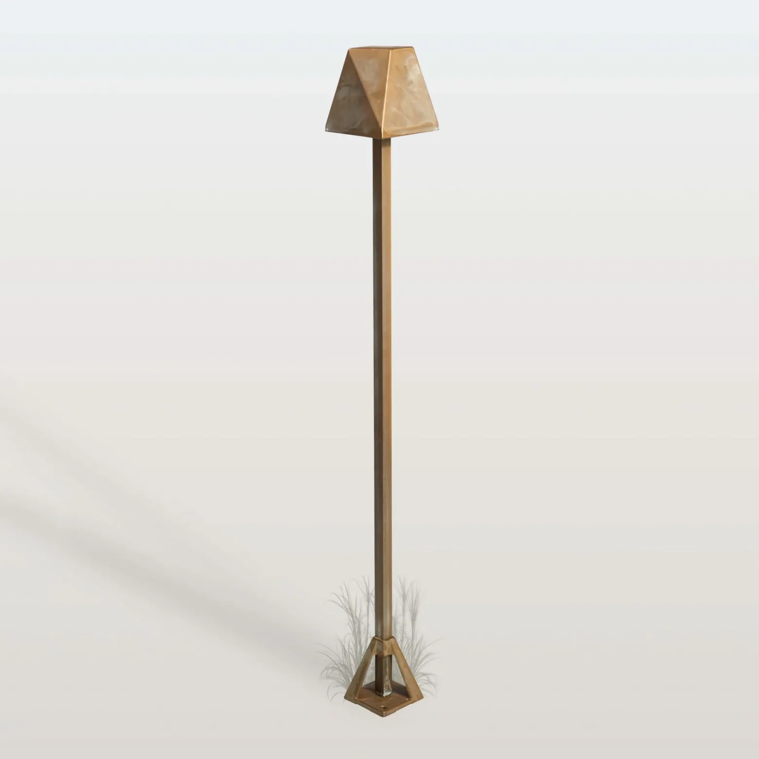 Silva Edge -LED-pylväsvalaisin, korkeus 80 cm, antiikkimessinki, IP65