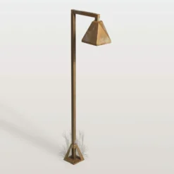 Silva Edge -LED-pylväsvalaisin, 80 x 19 cm, antiikkimessinki