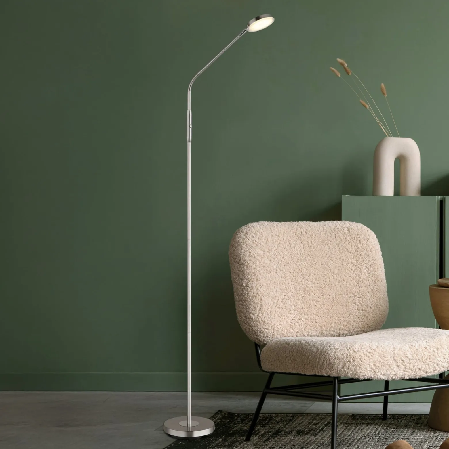 Silvio-LED-lattiavalaisin, nikkelivärinen, CCT, himmennettävä, 173 cm