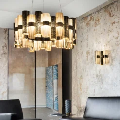 Slamp La Lollo L -LED-riippuvalo Ø 80 cm, kulta
