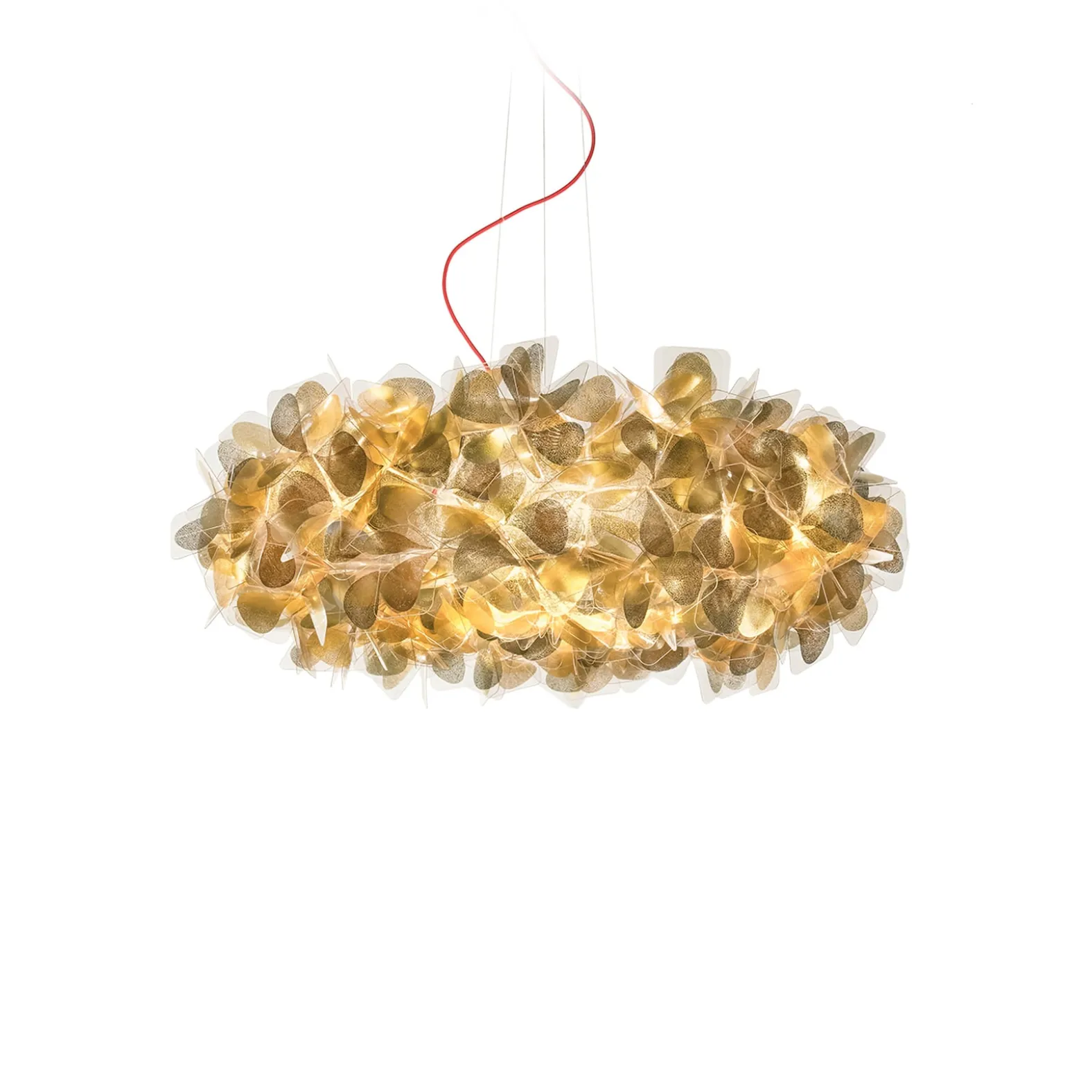 Slamp riippuvalaisin Clizia MAMA NON MAMA, Ø78cm, kulta/punainen