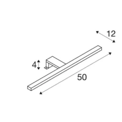 SLV Dorisa LED kiinnitettävä seinävalaisin leveys 50cm kromi