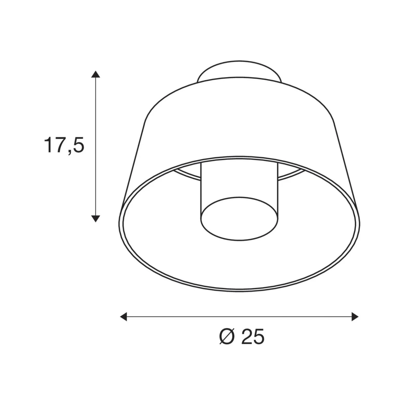 SLV-kattovalaisin Photoni, ruosteenvärinen, alumiini, Ø 25 cm