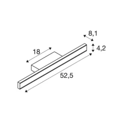 SLV kylpyhuoneen LED-seinävalaisin One Linear, 52 cm, messinkivärinen
