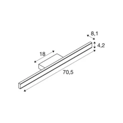 SLV kylpyhuoneen LED-seinävalaisin One Linear, 70 cm, valkoinen, metalli, CCT
