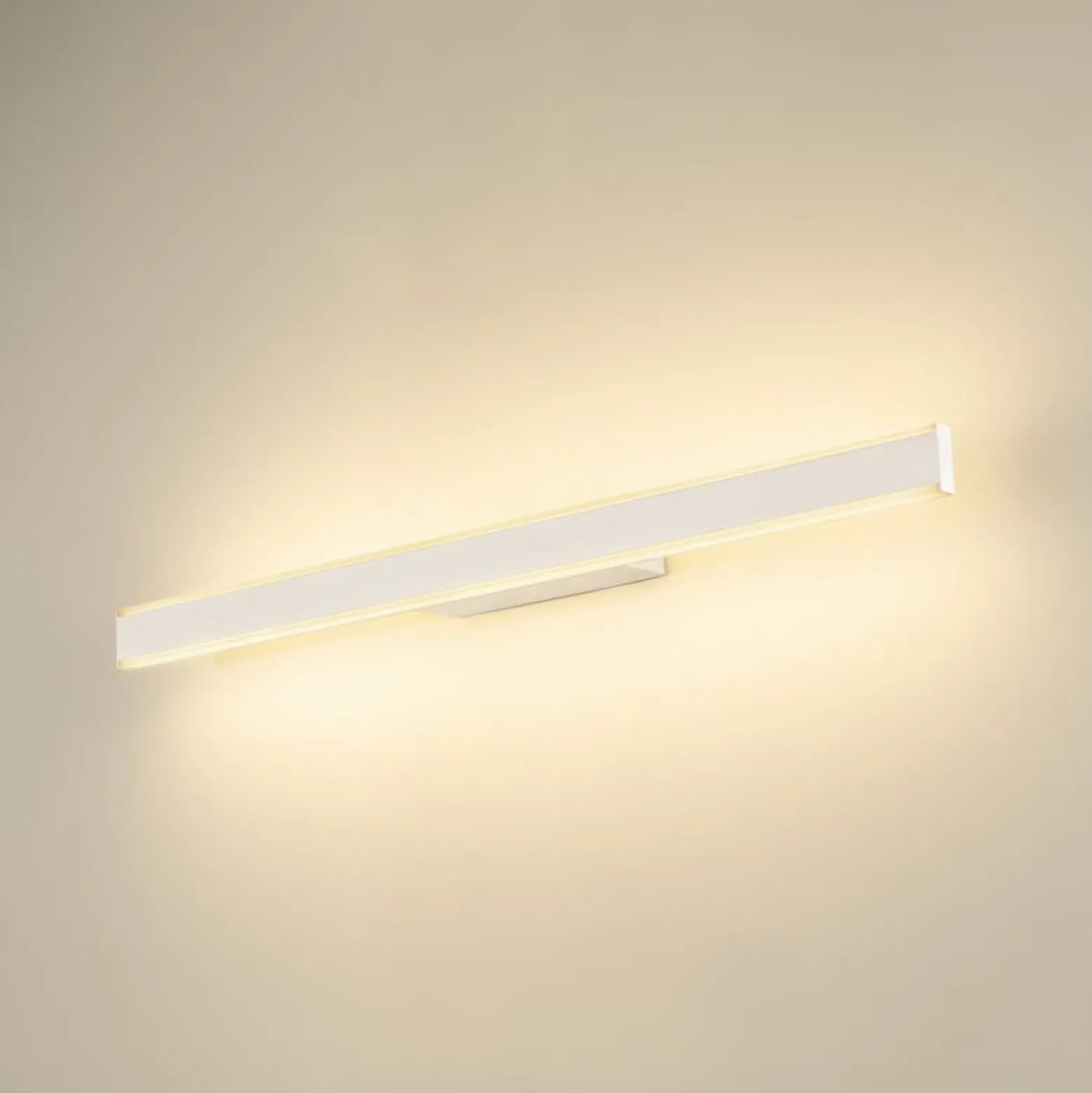 SLV kylpyhuoneen LED-seinävalaisin One Linear, 70 cm, valkoinen, metalli, CCT