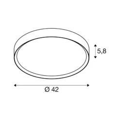 SLV LED-kattovalaisin Decona, Ø 42 cm, musta, metalli, CCT