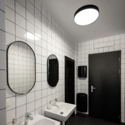SLV LED-kattovalaisin Decona, Ø 42 cm, musta, metalli, CCT