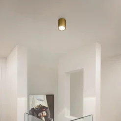 SLV LED-kattovalaisin Oculus, messinkivärinen, 9 cm, himmennettävä lämpimään