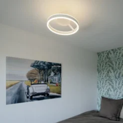 SLV LED-kattovalaisin One, Ø 40 cm, valkoinen, metalli, CCT