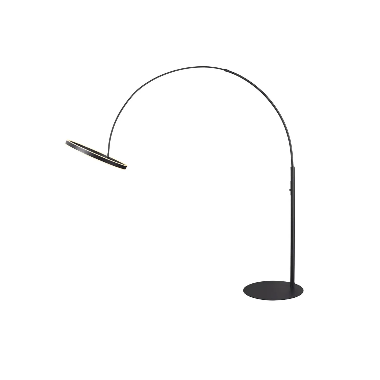 SLV LED-lattiavalaisin One Bow FL, musta, terästä, korkeus 232 cm