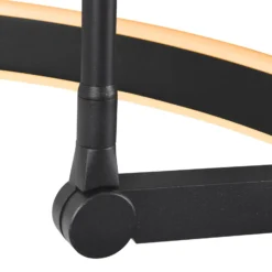 SLV LED-lattiavalaisin One Bow FL, musta, terästä, korkeus 232 cm