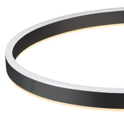 SLV LED-lattiavalaisin One Bow FL, musta, terästä, korkeus 232 cm