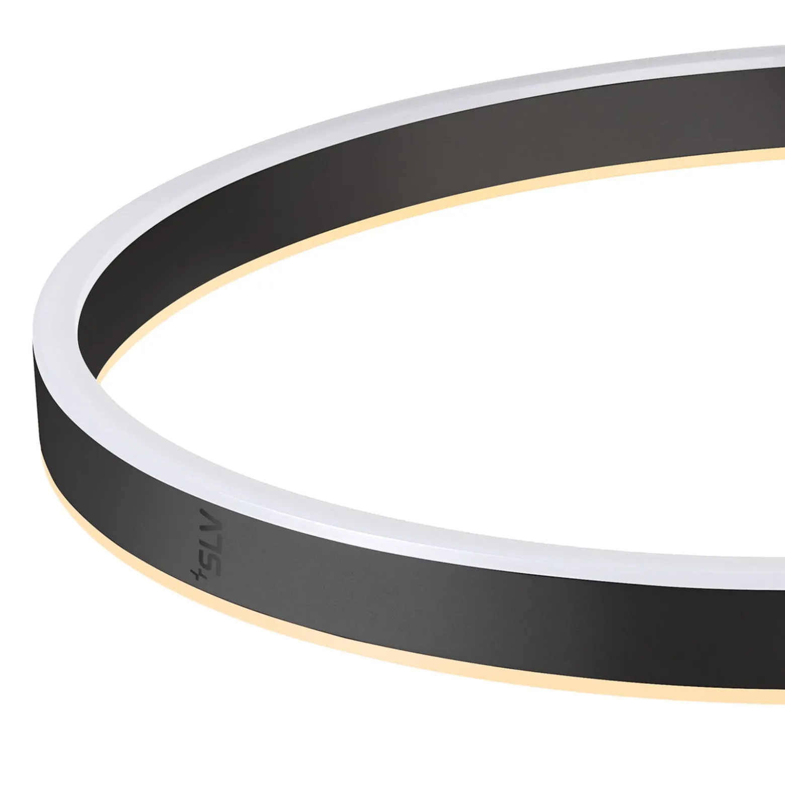 SLV LED-lattiavalaisin One Bow FL, musta, terästä, korkeus 232 cm