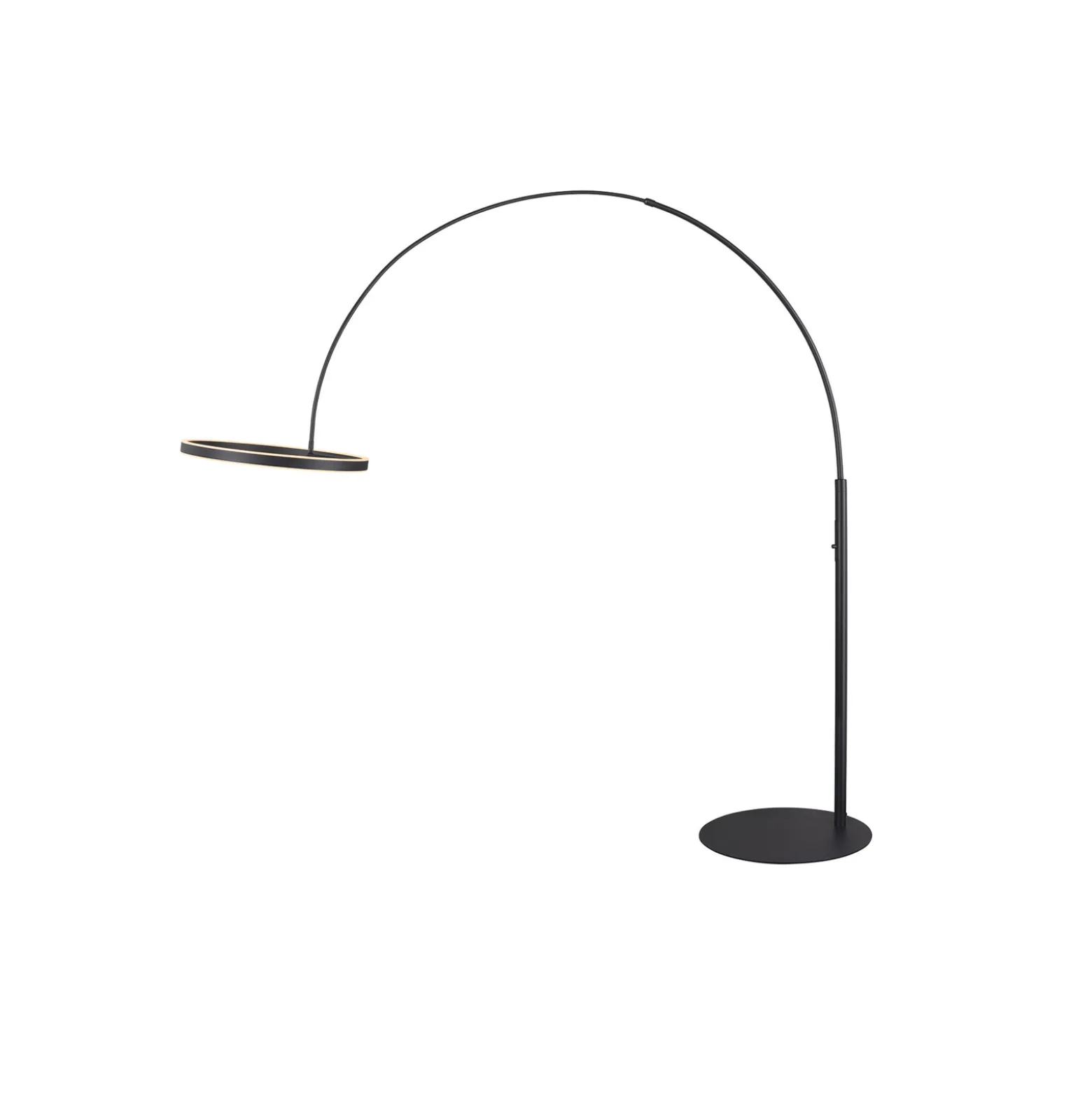 SLV LED-lattiavalaisin One Bow FL, musta, terästä, korkeus 232 cm