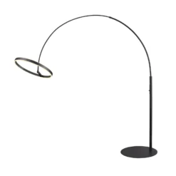 SLV LED-lattiavalaisin One Bow FL, musta, terästä, korkeus 232 cm