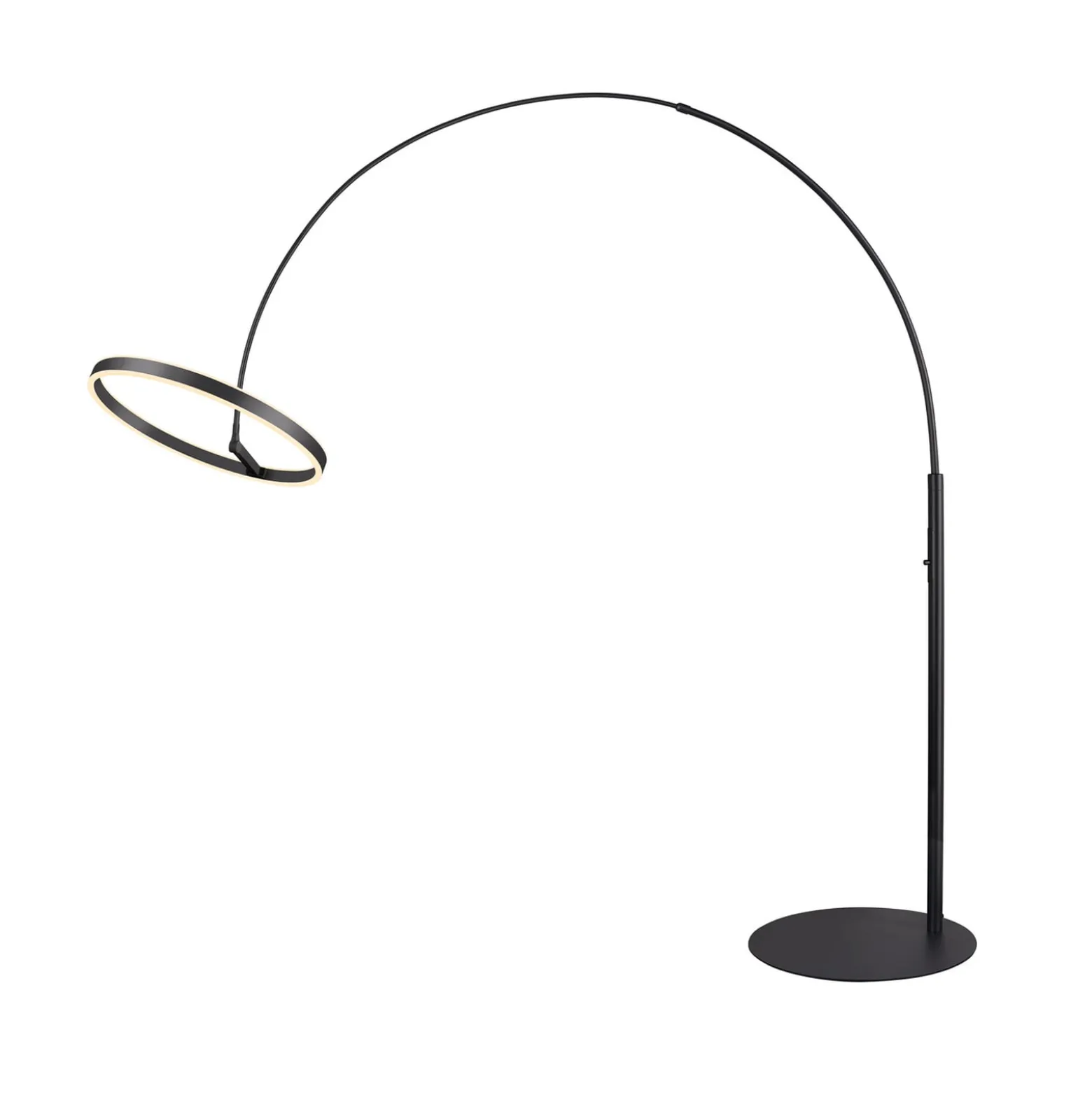 SLV LED-lattiavalaisin One Bow FL, musta, terästä, korkeus 232 cm