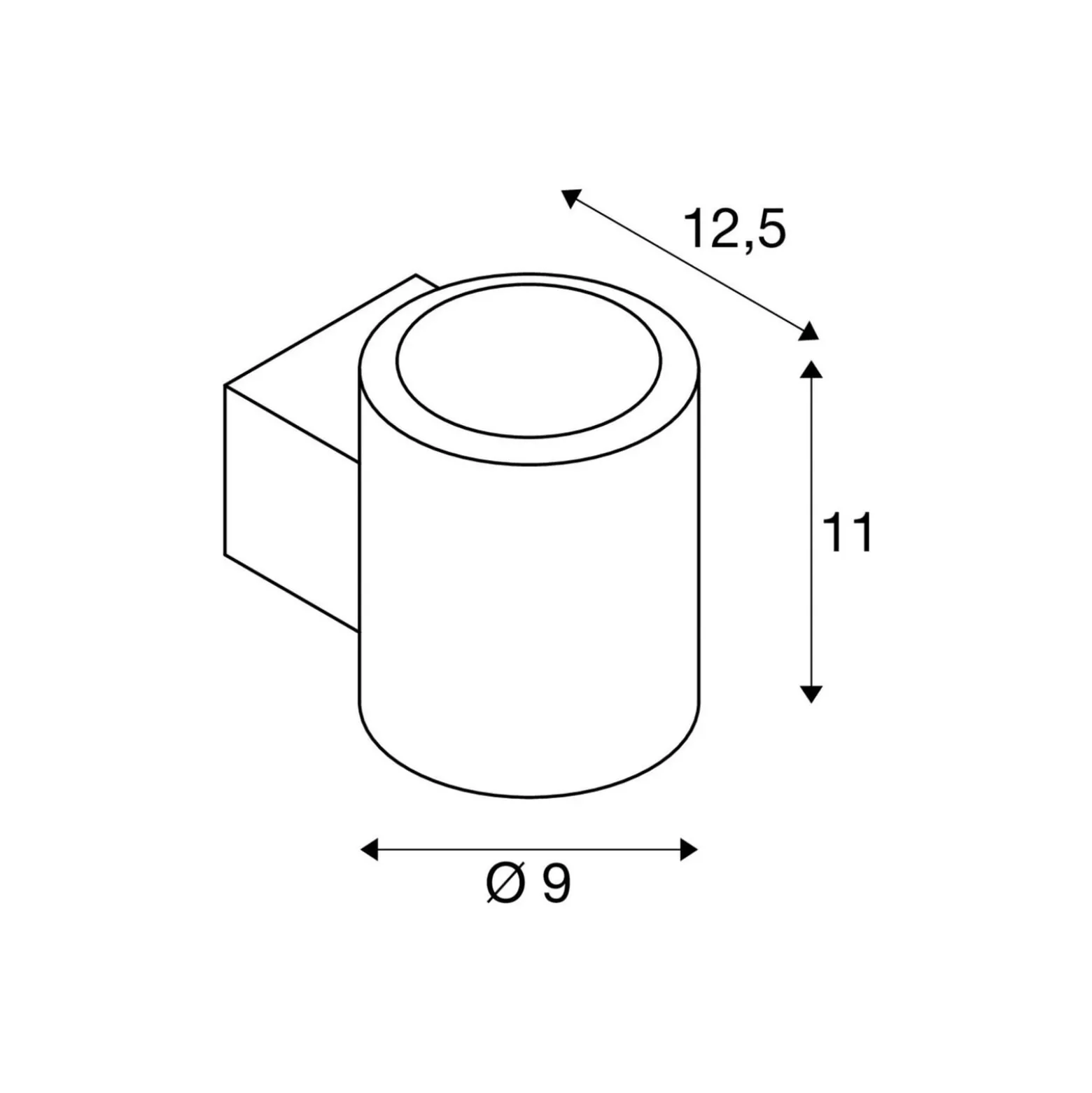 SLV LED-seinävalaisin Oculus, messinkivärinen, halkaisija 9 cm, himmennettävä