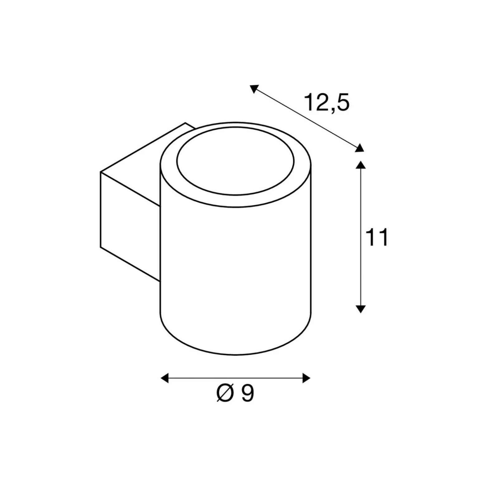 SLV LED-seinävalaisin Oculus, pronssinvärinen, halkaisija 9 cm, himmennettävä