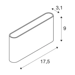 SLV Oval ulkoseinävalaisin ylös/alas CCT 13,5 cm valkoinen