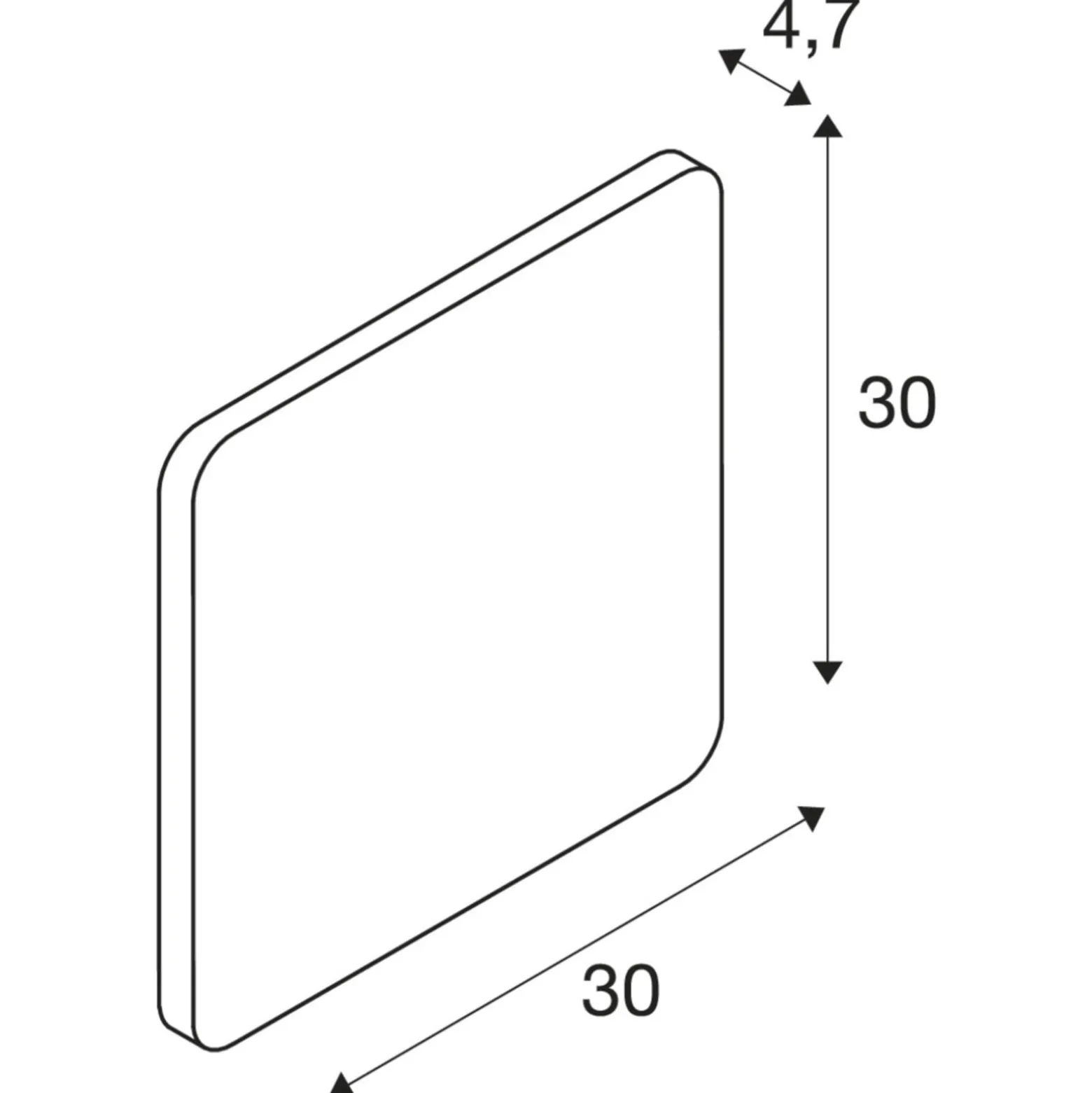 SLV Plastra LED seinävalaisin kipsistä kulmikas 30x30cm