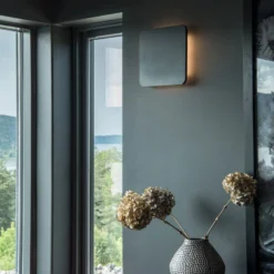 SLV Plastra LED seinävalaisin kipsistä kulmikas 30x30cm