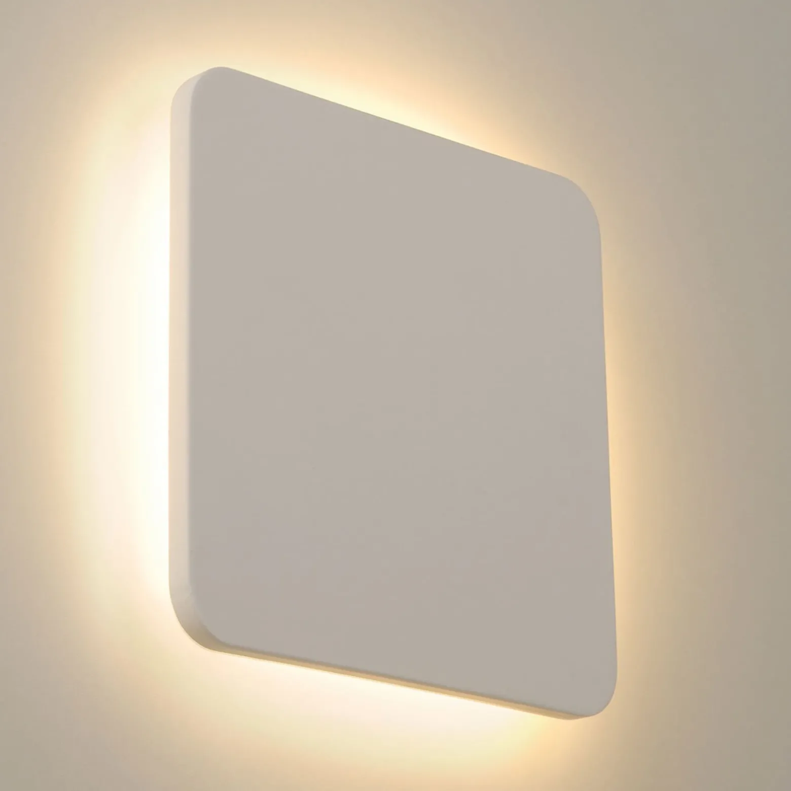 SLV Plastra LED seinävalaisin kipsistä kulmikas 30x30cm