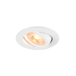 SLV Upotettava kattovalaisin New Tria, valkoinen, alumiini, Ø 8,2 cm