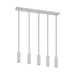 Soka-riippuvalo, vaaleanharmaa, pituus 85 cm, metalli, 5-lamppuinen.