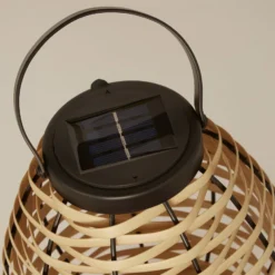 Solar-LED-terassivalaisin Netan, ruskea, rottinki, 23 cm, IP44