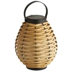 Solar-LED-terassivalaisin Netan, ruskea, rottinki, 23 cm, IP44