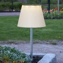 Solini LED-aurinkoenergialla toimiva maapiikkavalaisin, valkoinen/hopea,