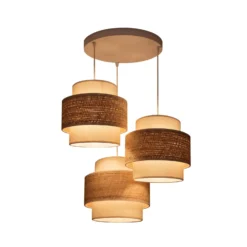 Space-riippuvalo, ecru/beige, 3-lamppuinen, tekstiili, E27
