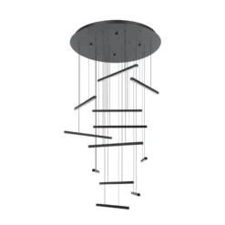 Stars of Light LED-riippuvalaisin Lindoza, musta, 44 cm, 12-lamppuinen