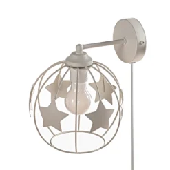 Stars seinävalaisin, hiekanvärinen, metallia, Ø 21 cm, pistotulppa