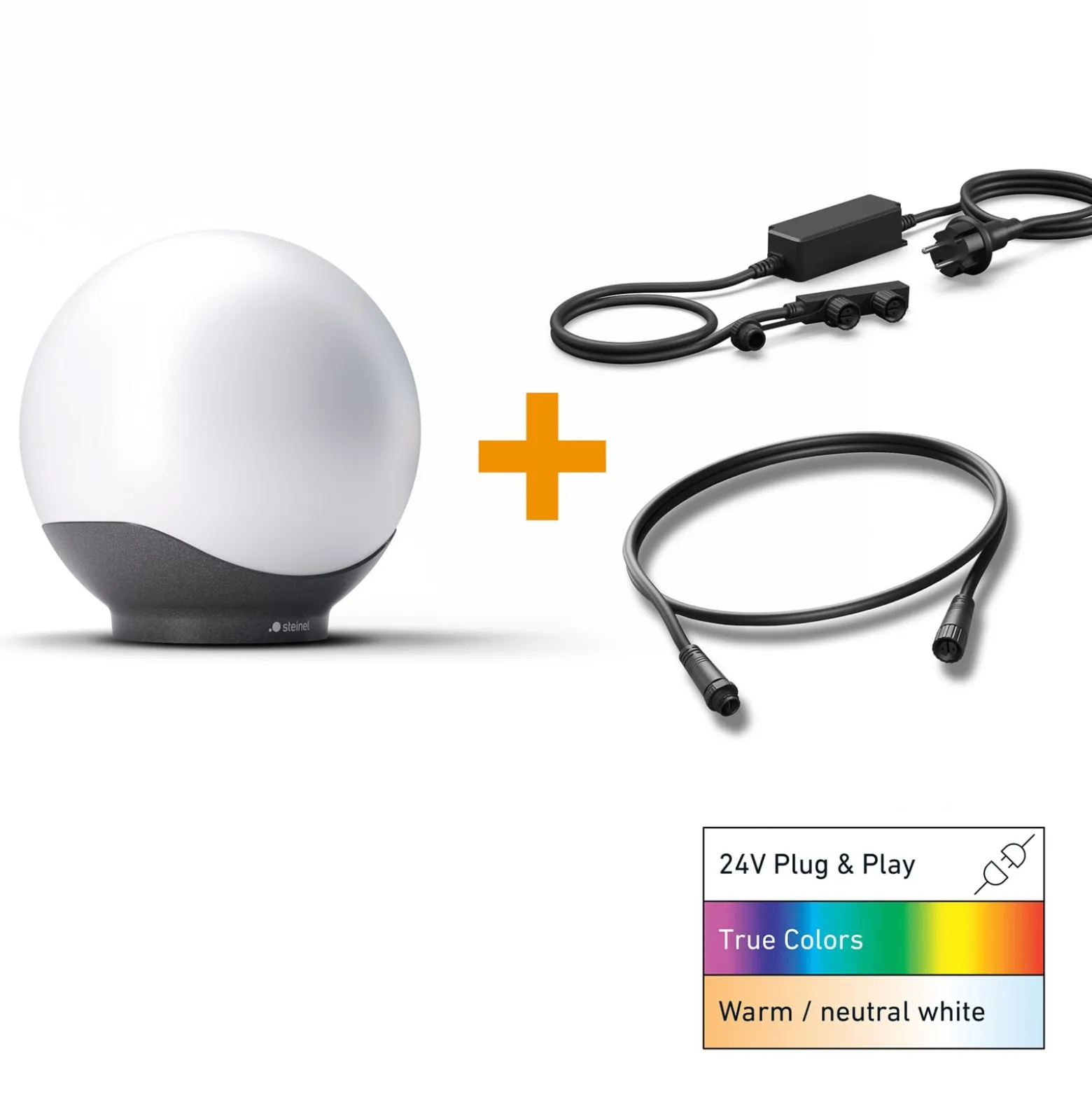 STEINEL Sphera C -aloitussarja, valkoinen/antrasiitti, 40 cm, RGBWW, IP65