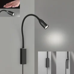 Sten LED-seinävalaisin eleohjauksella, musta