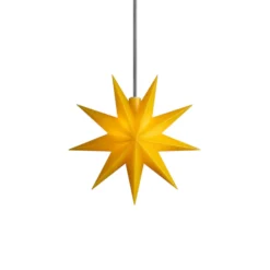 STERNTALER LED-tähti, keltainen, Ø 15 cm, 9-kärkinen, IP44-paristo