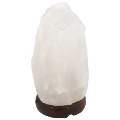 Stone-suolakristalli-pöytälamppu, valkoinen