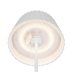Suarez ladattava LED-lattiavalaisin, valkoinen, korkeus 123 cm, metallia
