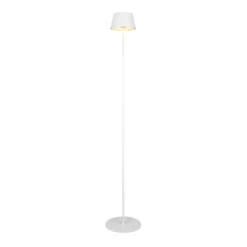 Suarez ladattava LED-lattiavalaisin, valkoinen, korkeus 123 cm, metallia