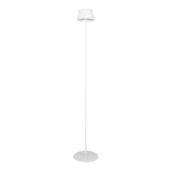 Suarez ladattava LED-lattiavalaisin, valkoinen, korkeus 123 cm, metallia